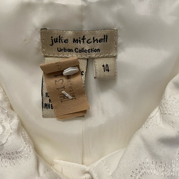 Julie Mitchell Urban Collection embrodery sequin denim jacket ivory 14 - Picture 12 of 16